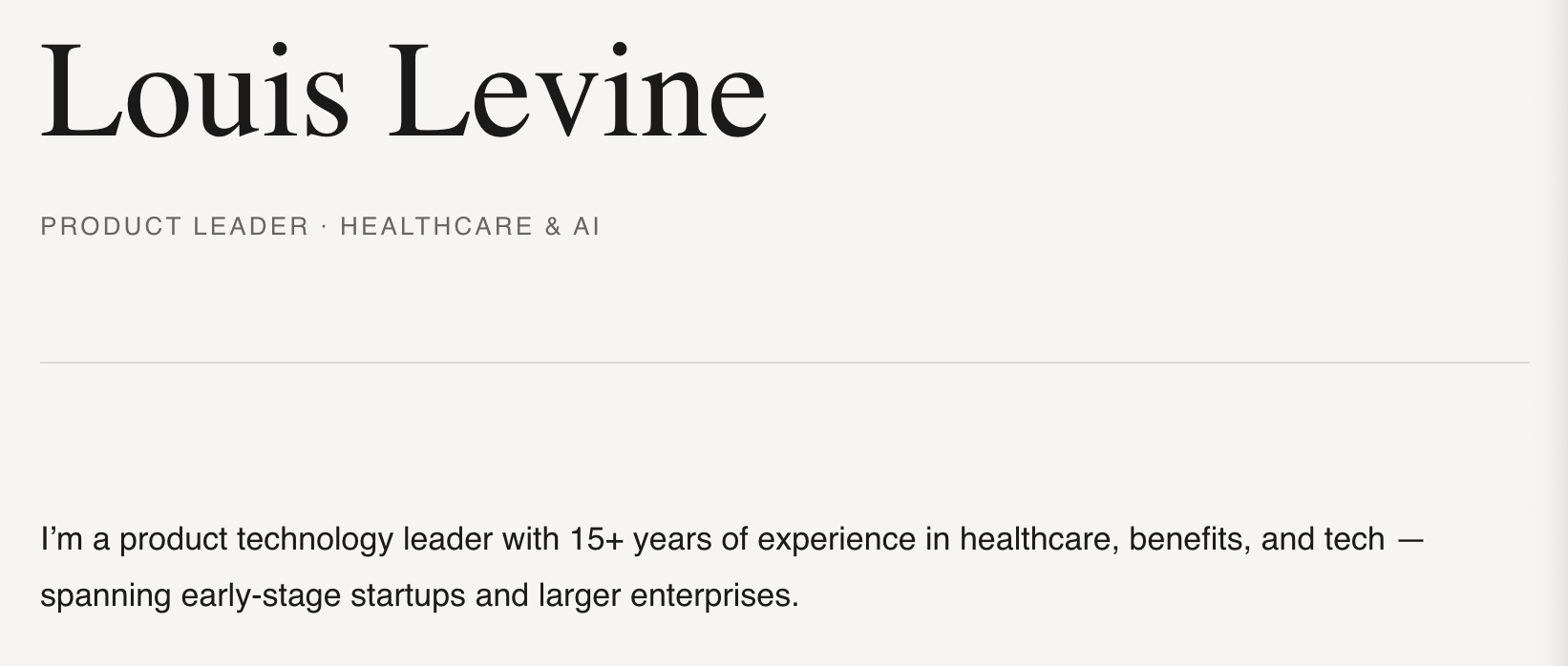 Personal website screenshot